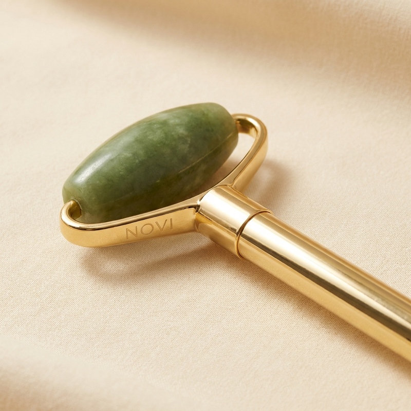 NOVI Jade Roller — Authentic Green Jade Facial Massage Tool